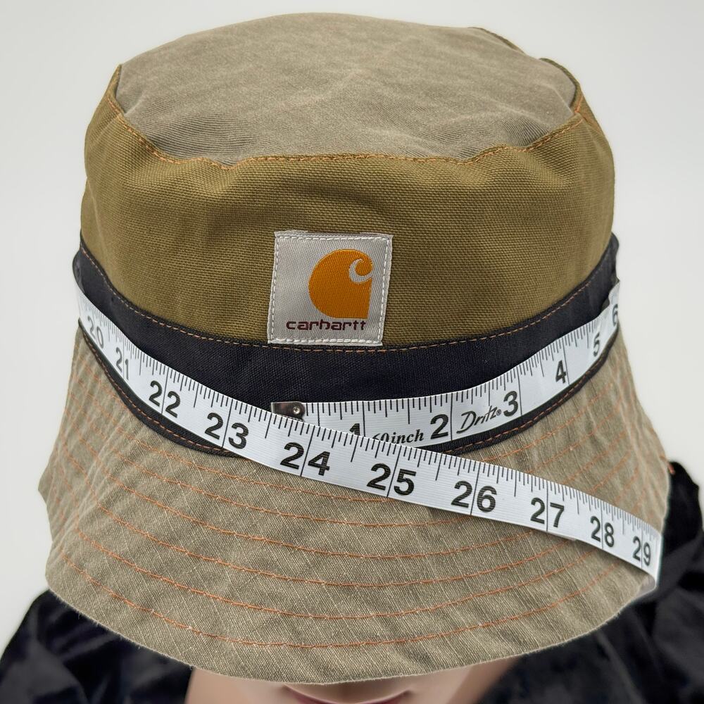 Carhartt WIP Four Color Colorblock Bucket Hat Olive Brown Charcoal Beige - Picture 9 of 9